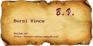 Borsi Vince névjegykártya